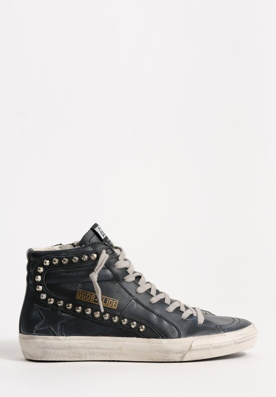 Golden Goose Studded Slide Sneaker in Black	