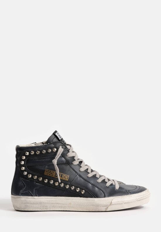 Golden Goose Studded Slide Sneaker in Black	