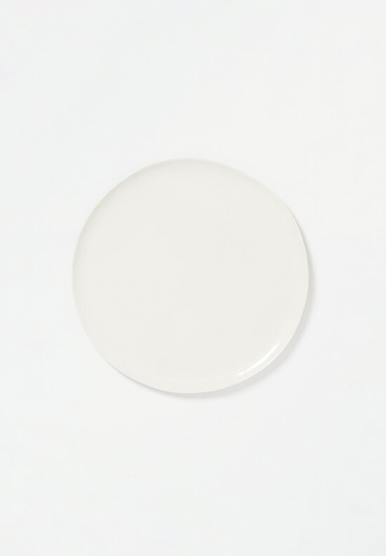 Bertozzi Handmade Porcelain Solid Painted Large Dinner Plate Bianca White 
