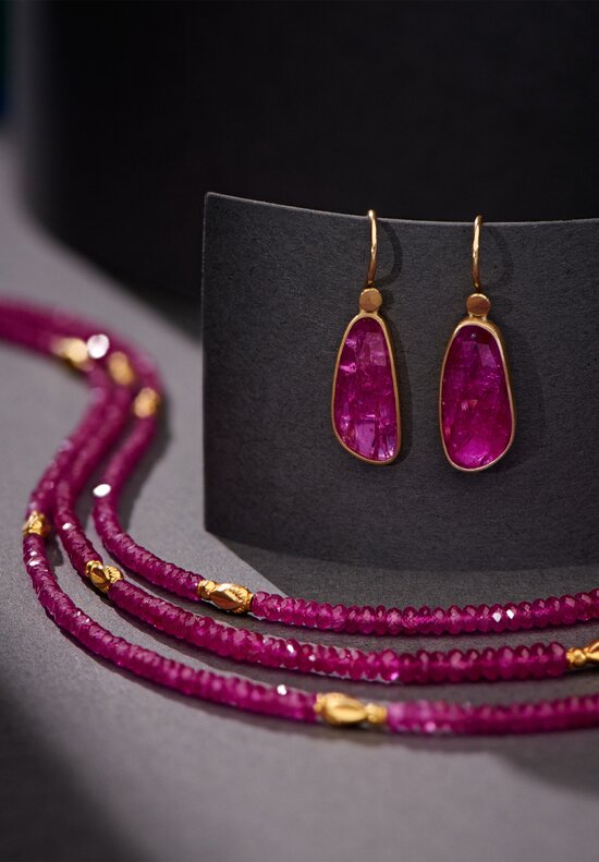 Lola Brooks 18K, Ruby Pebble Drop Earrings	