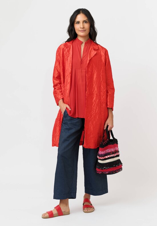 Daniela Gregis Washed Silk Honey Kora Top in Red