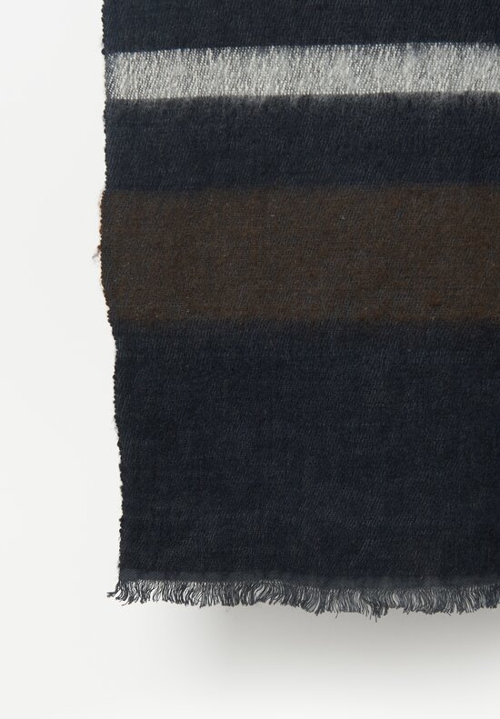 Denis Colomb Handwoven Dolpo Nomad Throw in Black, Brown and White	