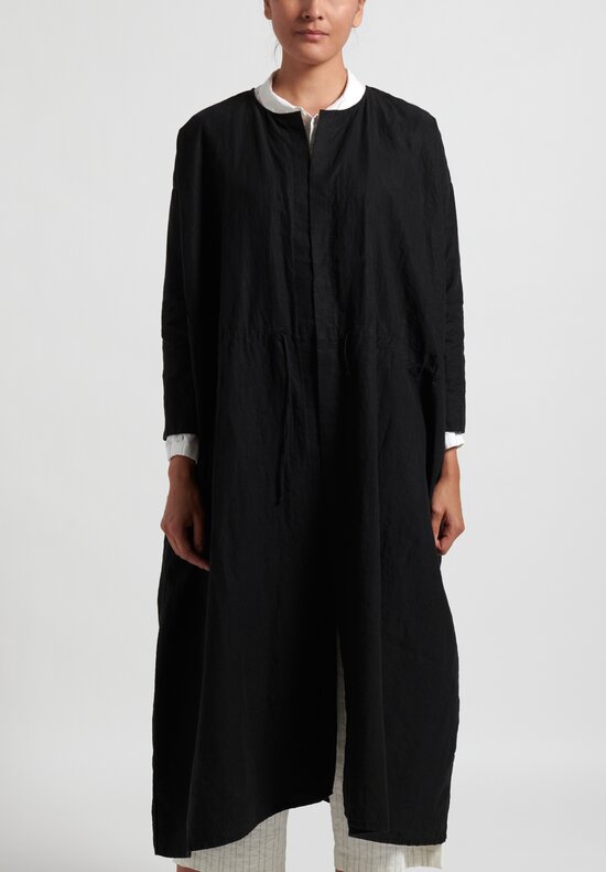 Kaval Oversize Front Open Dress in Black	