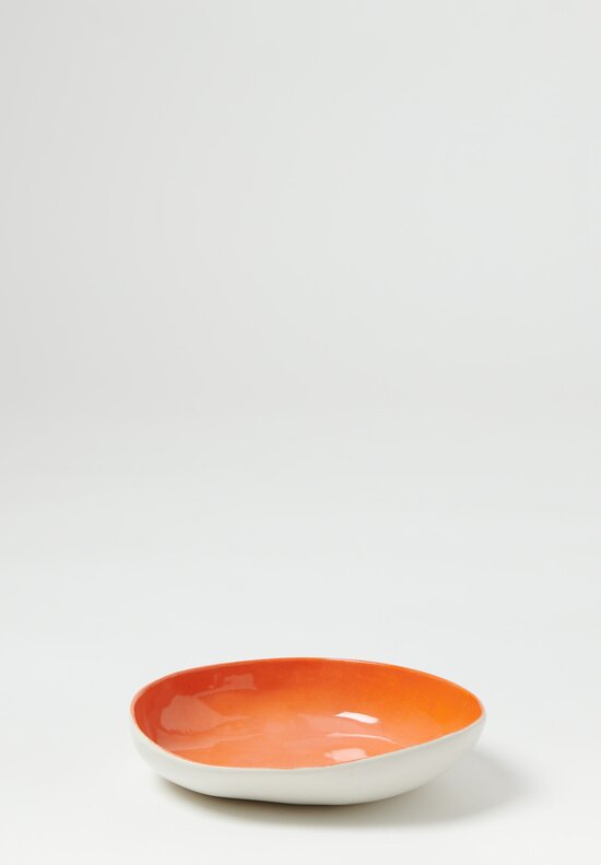 Bertozzi Solid Interior Shallow Pebble Bowl Arancione Orange	