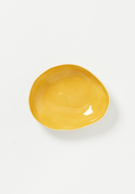Bertozzi Solid Interior Shallow Pebble Bowl Giallo Yellow	