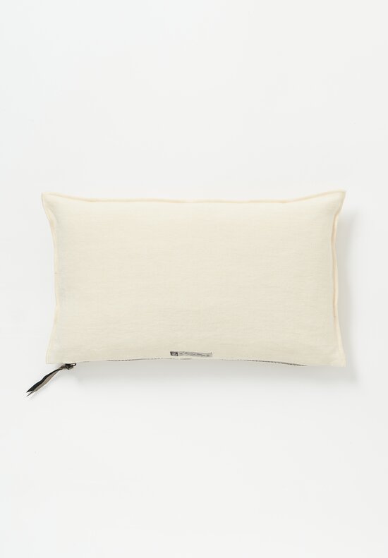 Maison de Vacances Small Stone Washed Linen Pillow in Fior De Latte White	