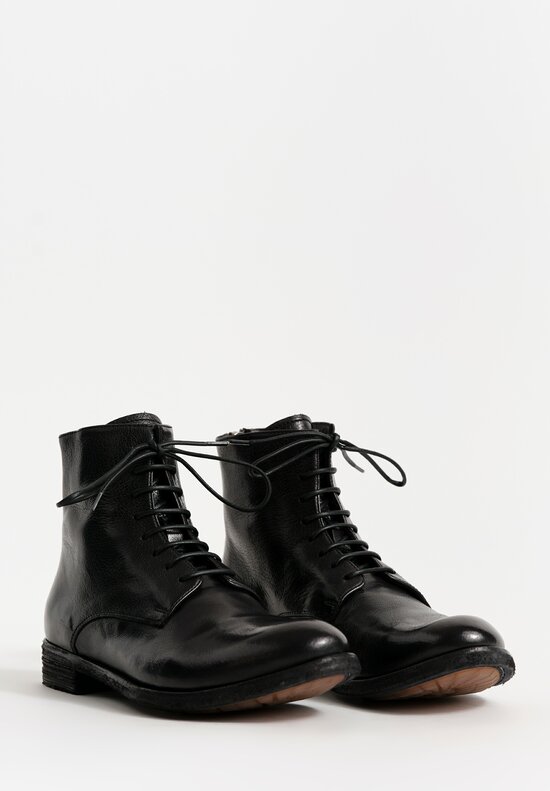 Officine Creative Lexikon 123 Lace Up Bootie in Nero Black