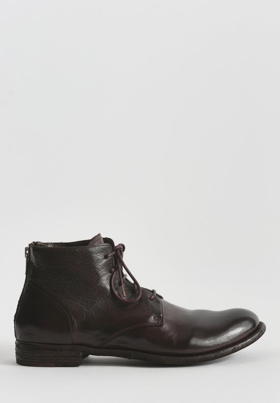 Officine Creative Leather Lexikon Ignis. T Lace up Bootie in Otto Brown	