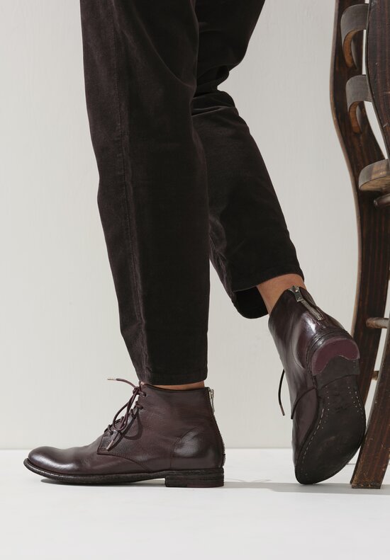 Officine Creative Leather Lexikon Ignis. T Lace up Bootie in Otto Brown	