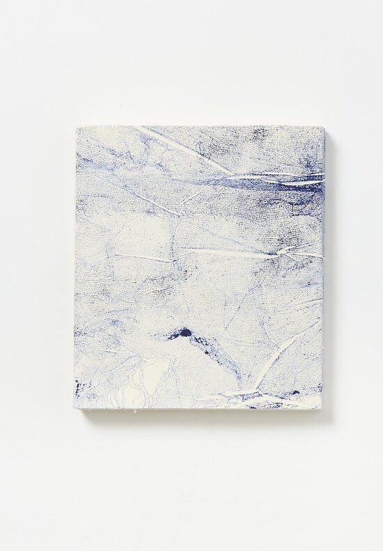 Elam Handprinted Japanese Chiyogami Paper Notebook Dark Blue on White	