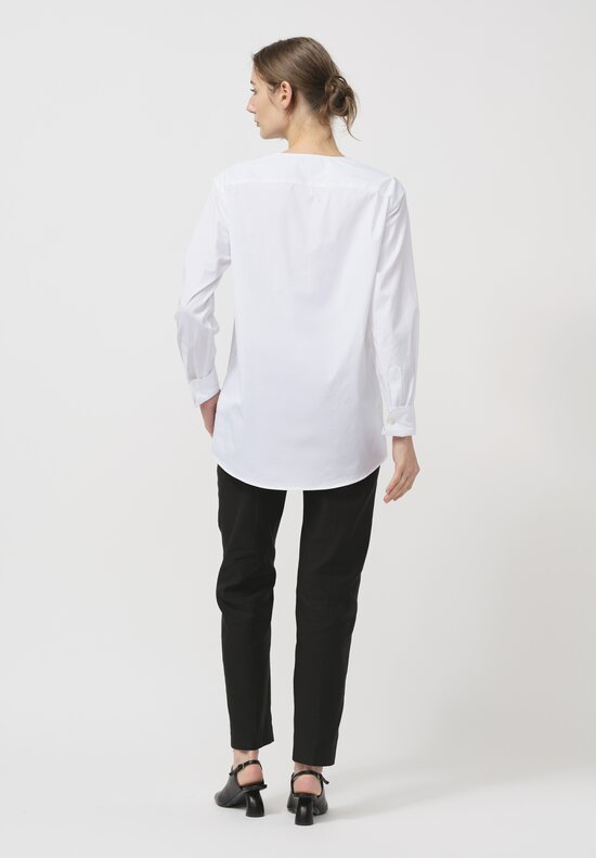 Dries Van Noten Cotton Campo V-Neck Shirt in White	