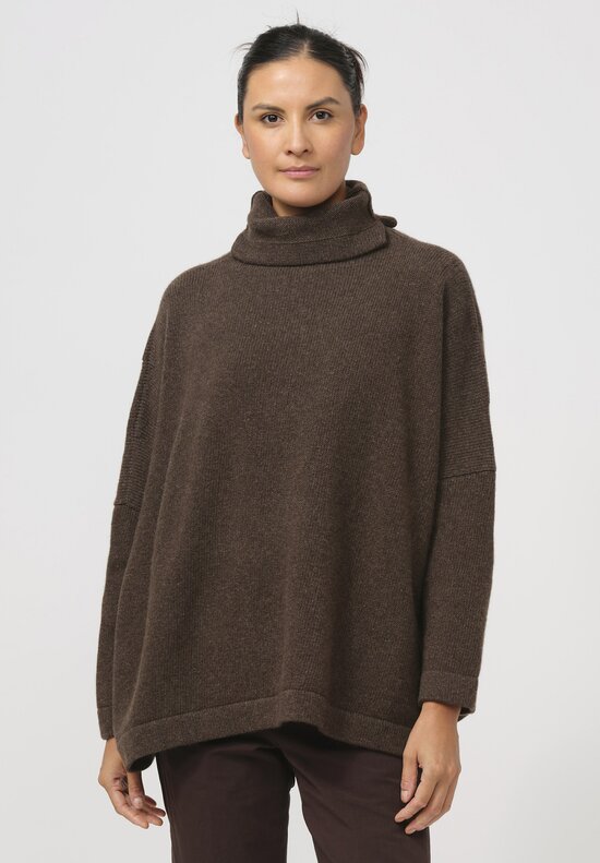 Daniela Gregis Cashmere ''Gianna'' Turtleneck Sweater in Brown	