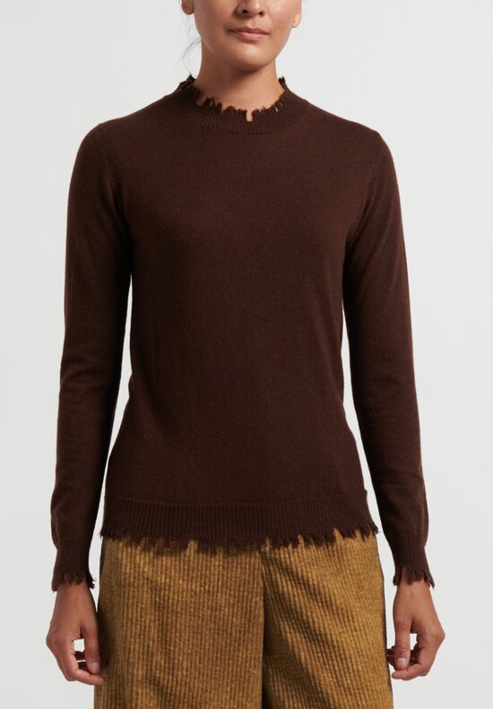 Uma Wang Cashmere Crewneck Sweater in Red-Brown	