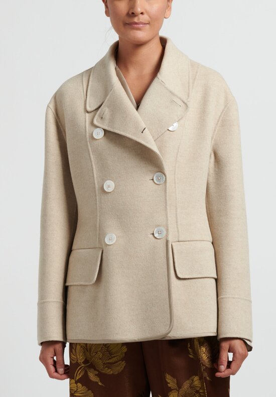 Zanini Double Breasted Cashmere Jacket in Beige	