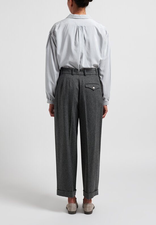 Zanini Soft Wool Flannel Pants in Medium Grey	