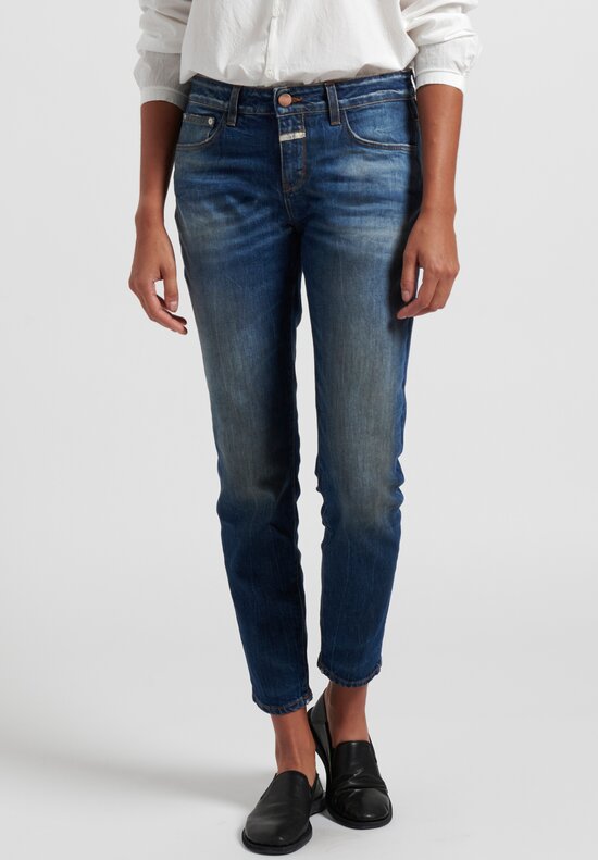 Closed Faded Whisker Jeans in Dark Blue	