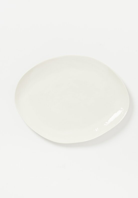 Bertozzi Handmade Porcelain Solid Interior Large Oval Plate Senza Decoro	
