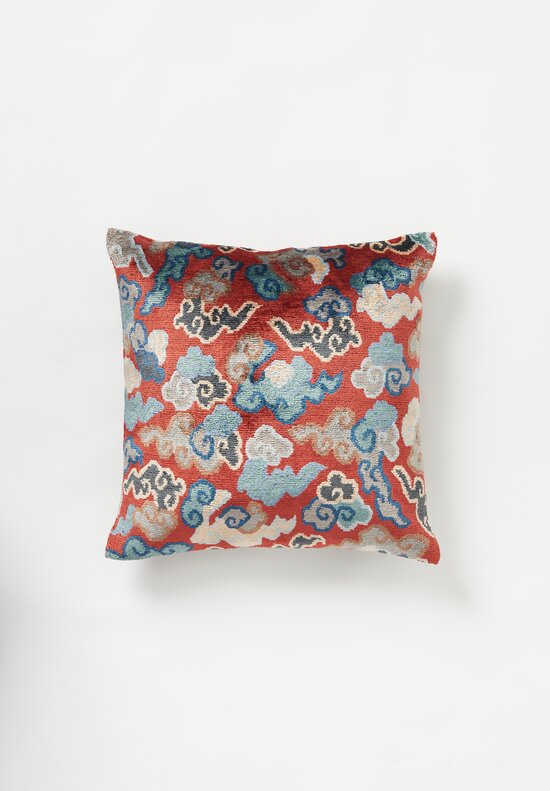 Tibet Home Hand Knotted & Woven Square Pillow in Cloud Red II	