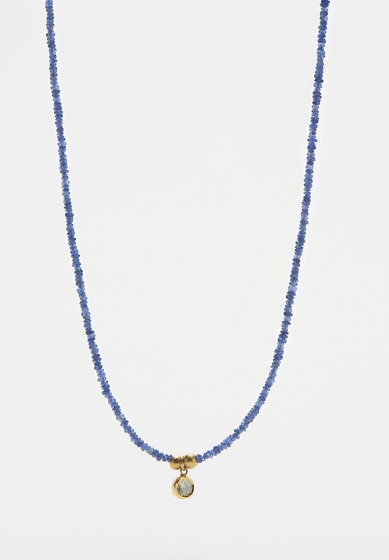 Greig Porter 18K, Blue Sapphire Diamond Pendant Necklace	