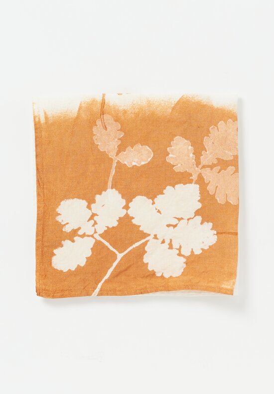 Bertozzi Handmade Linen Printed Napkin Oak Cuoio II	