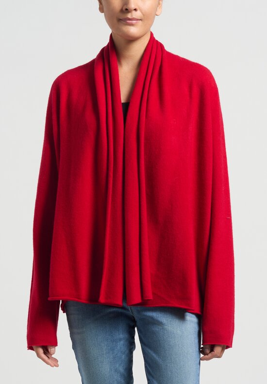 Frenckenberger Cashmere ''Mono'' Cardigan in Hot Red	