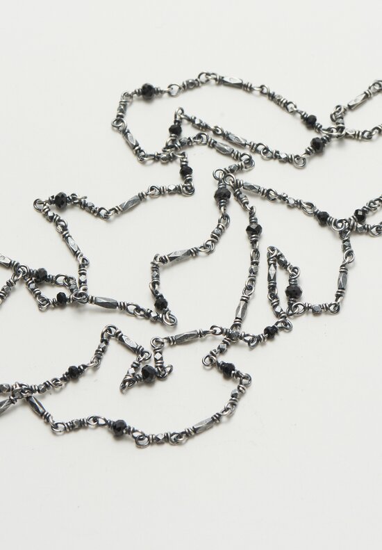 Miranda Hicks Black Spinel Flapper Chain with Clasp	