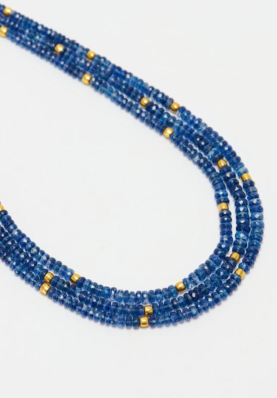 Greig Porter 18K, Adjustable 3 Strand Blue Sapphire Necklace	