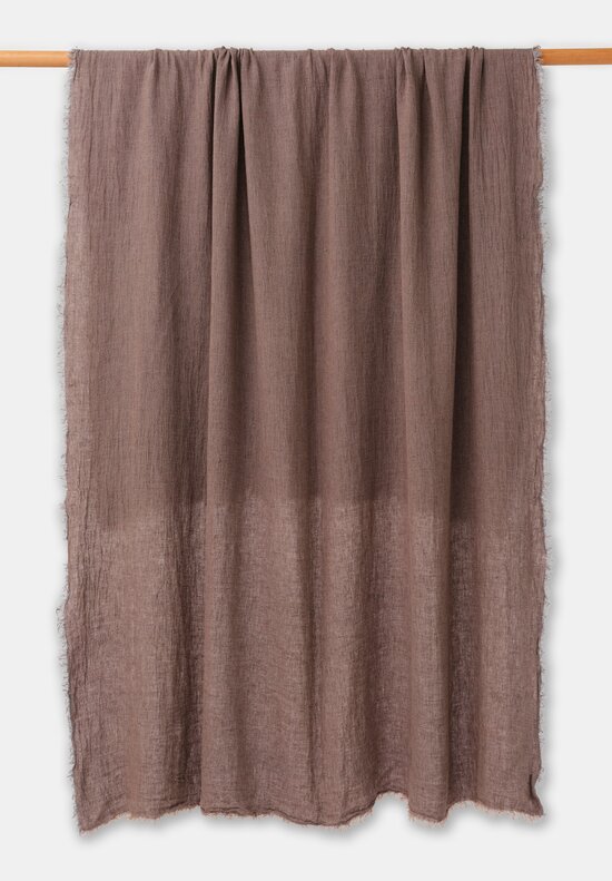 Maison de Vacances Washed Linen Crepon Fringed Throw Ecorce