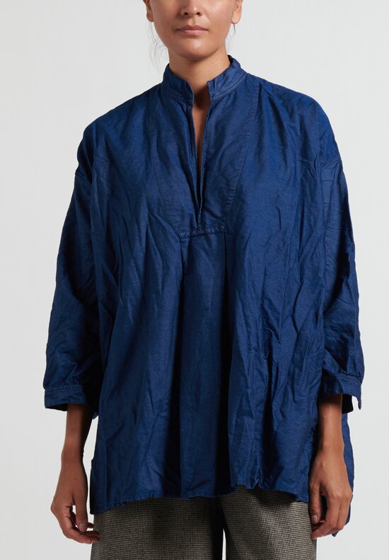 Daniela Gregis Washed Cotton Denim Kora Pullover	in Denim Blue