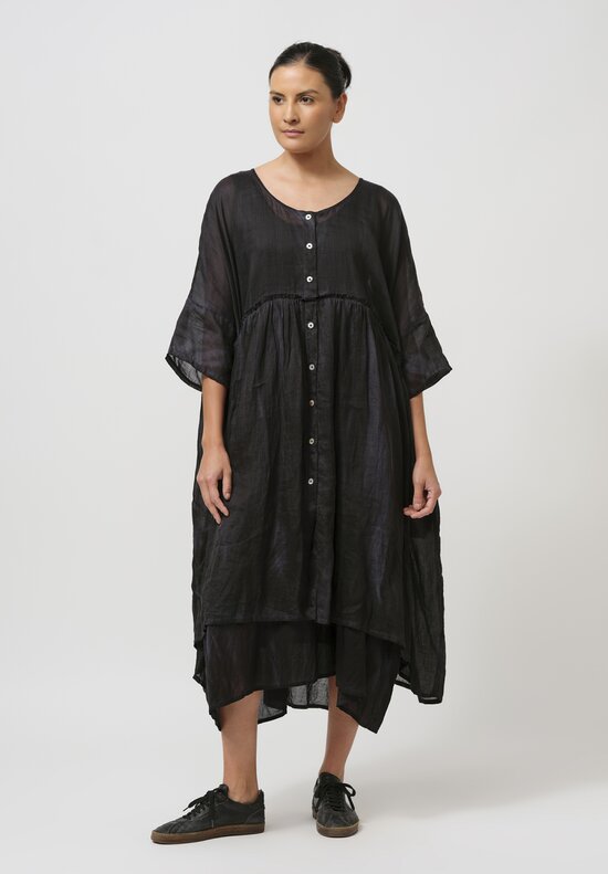 Gilda Midani Linen Over Dress in Black