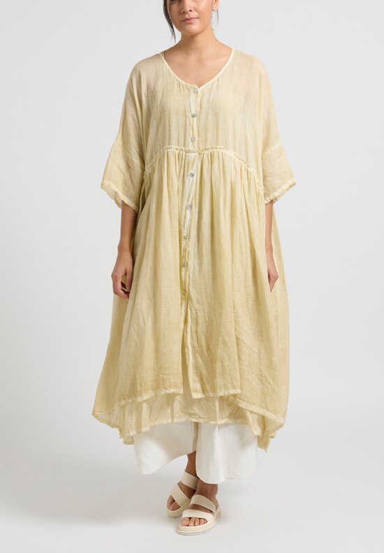 Gilda Midani Linen Over Dress in Wheat	
