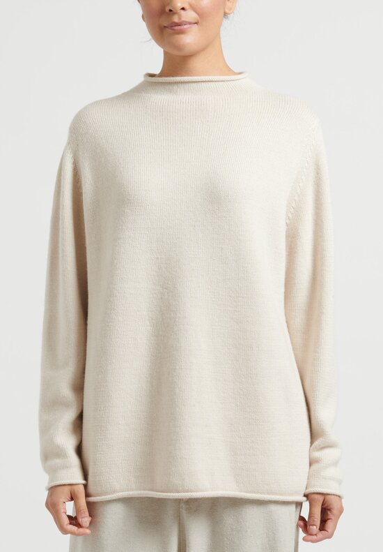 Lauren Manoogian Soft Rollneck Sweater in Glaze White