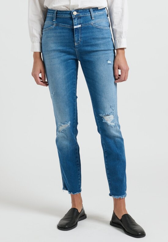 Closed Skinny Pusher Distressed High-Rise Jeans	