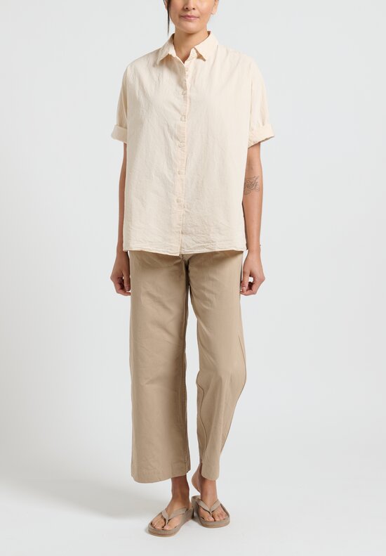 Casey Casey Paper Cotton ''Waga Soleil'' Shirt in Ivory	
