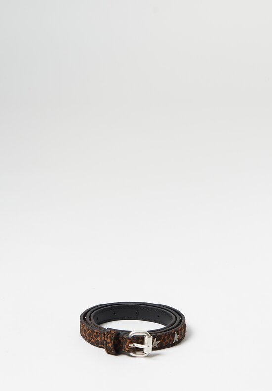 Golden Goose Narrow Suede Molly Belt with Stars	