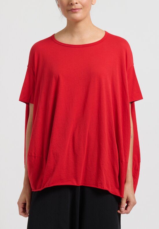 Rundholz Oversized Ballon T-Shirt in Fraise Red	