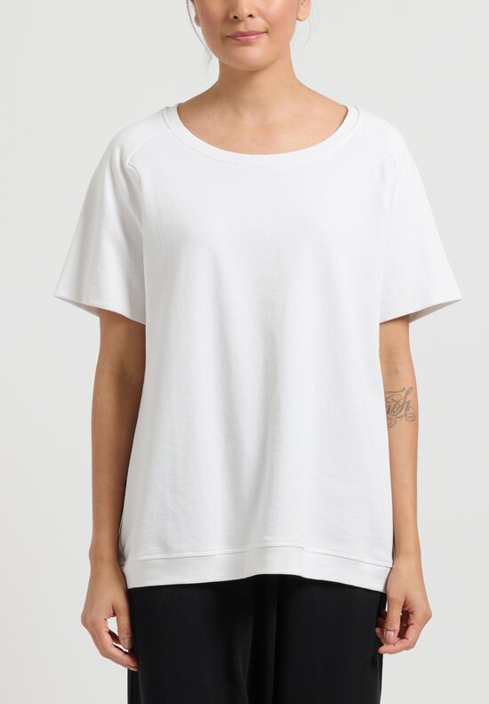 Rundholz Short Sleeve Cotton Top in Poire White	