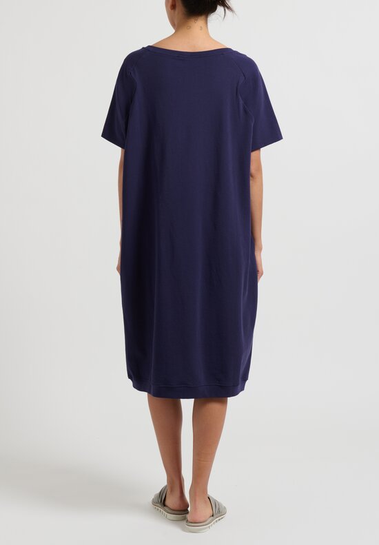 Rundholz Short Sleeve Cotton Dress in Quetsche Blue	