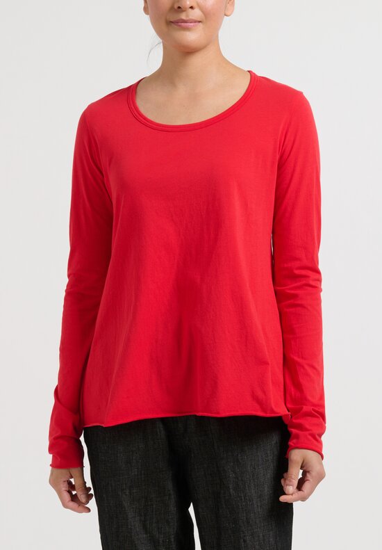 Rundholz Black Label Long Sleeve T-Shirt in Melon Red	
