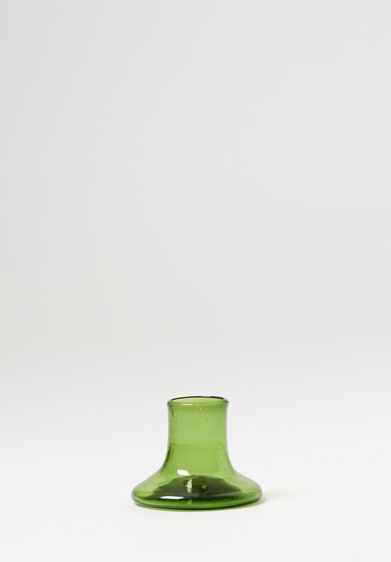 L.S. Handblown Small Glass Candleholder Green	