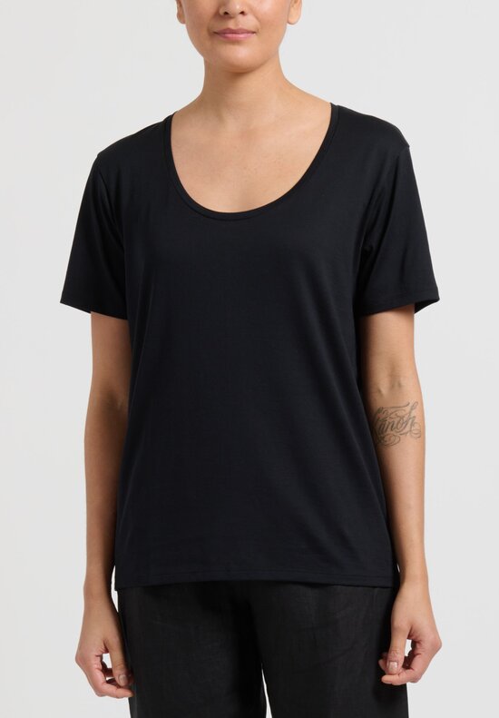 Handvaerk Casual Neck T-Shirt in Black