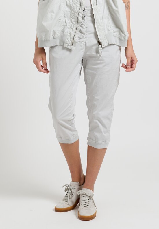 Rundholz Dip Cotton Cropped Pants in Cloud Grey	