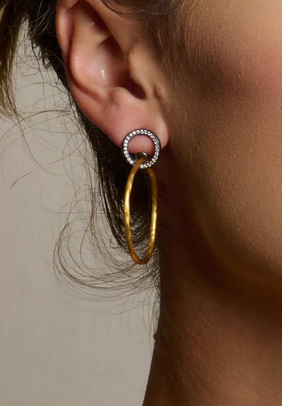 Lika Behar 24K, Diamonds & Oxidized Silver Reflections Earrings	