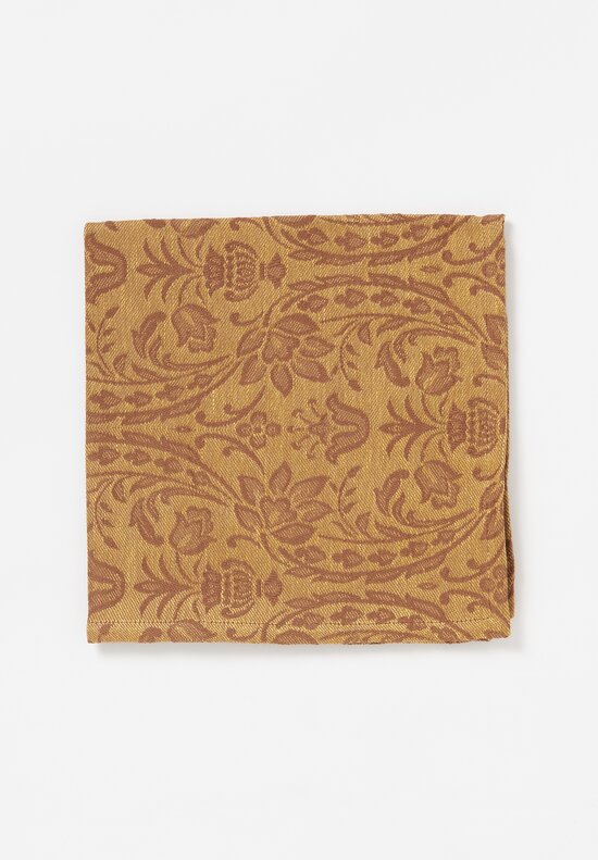 Tessitura Pardi Set of Two ''Anfora Coloniale'' Napkins in Yellow & Brown	