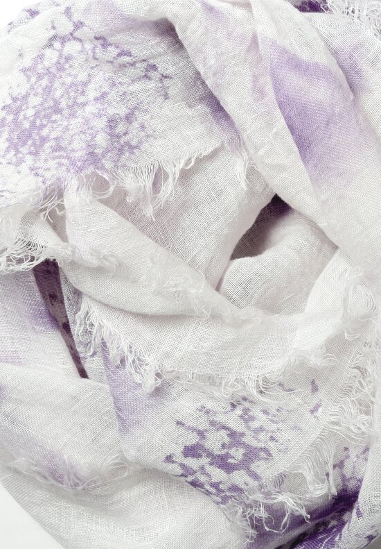 Avant Toi Linen Macchie di Colore Scarf in Conchiglia Purple	