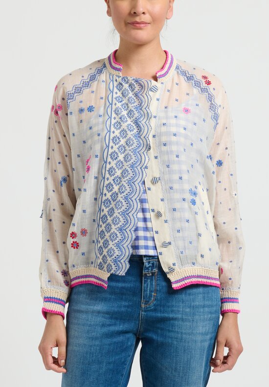 Pero Cotton Silk Embroidered Jacket with Slip	