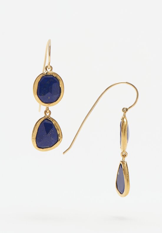 Greig Porter 18k, 22k, Lapis Lazuli Double Drop Earrings	