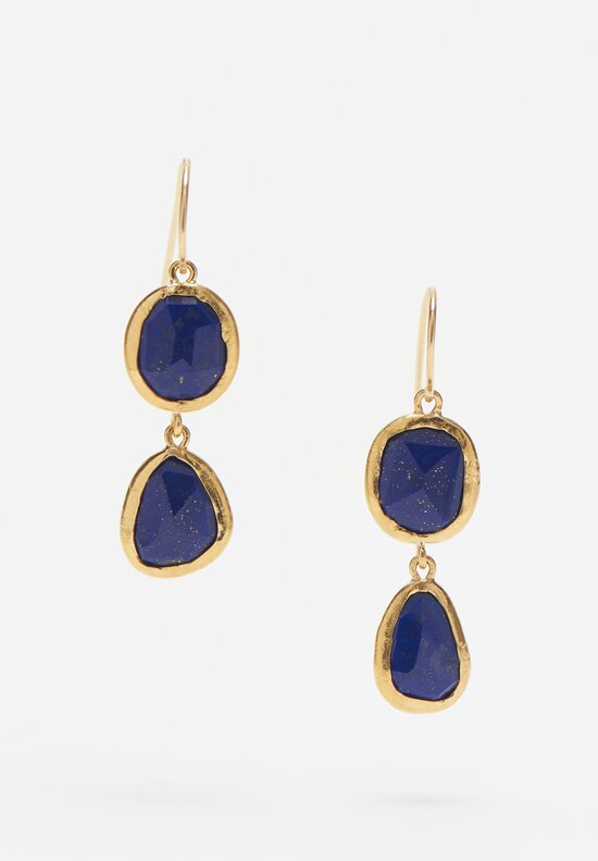 Greig Porter 18k, 22k, Lapis Lazuli Double Drop Earrings	