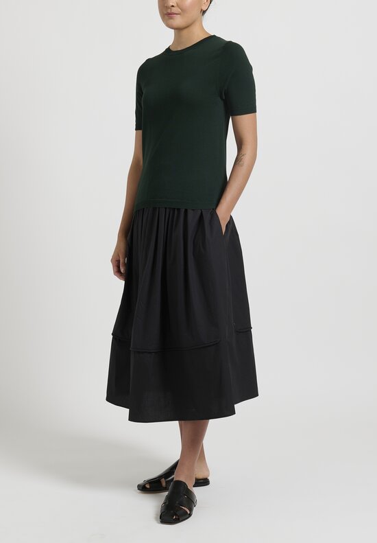 Sara Lanzi Knitted T-Shirt in Myrtle Green