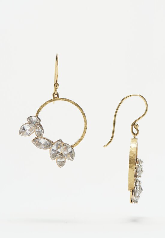 Tap By Todd Pownell 18k, 14k, Marquise Diamond Circle Earrings	